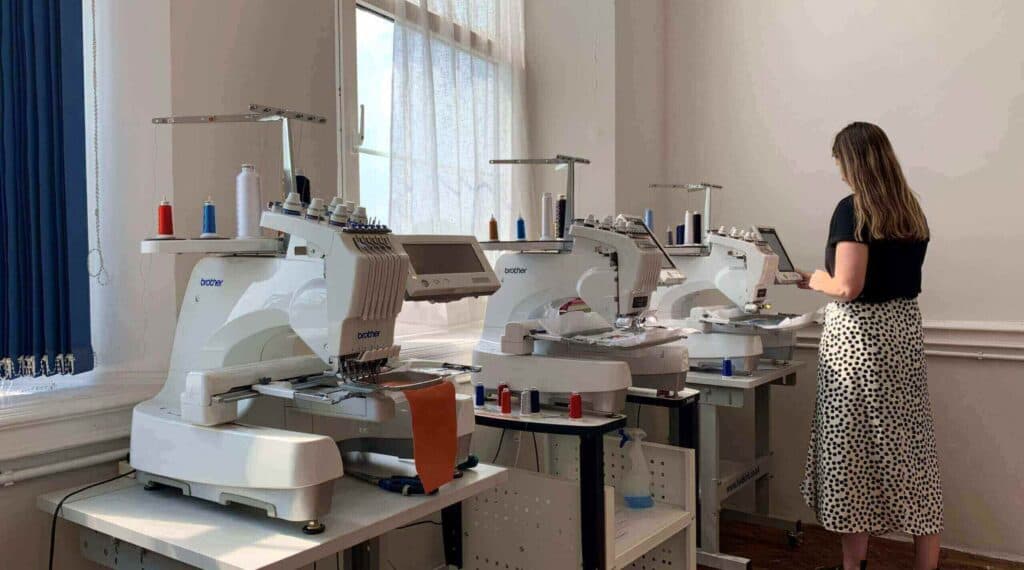 The Embroidery Shed workshop with embroidery machines